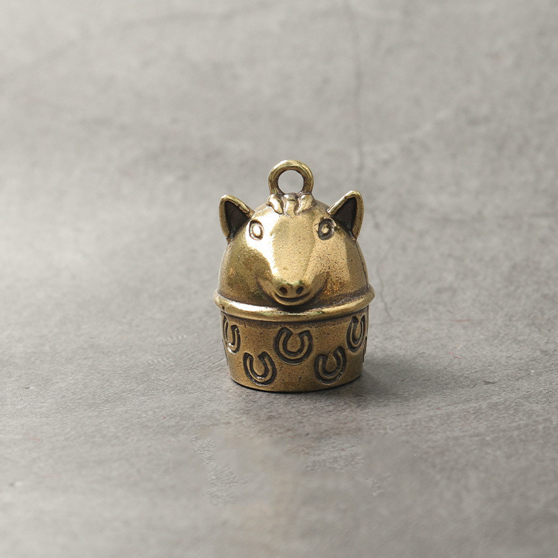 Pure brass bell zodiac key pendant love zodiac brass bell