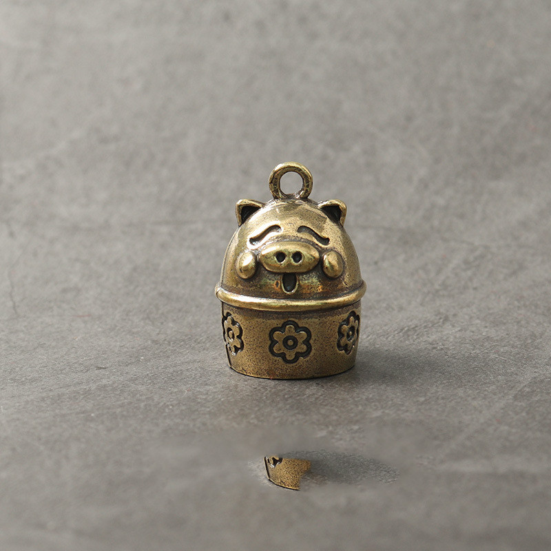Pure brass bell zodiac key pendant love zodiac brass bell