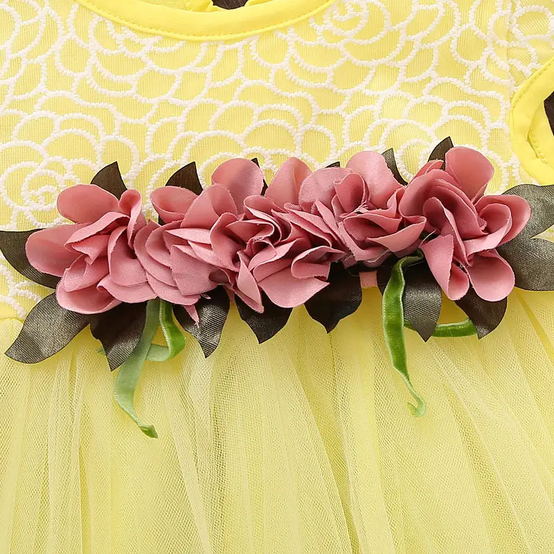 Girls' Skirt Cotton Skirt Solid Color Four Flower Dress