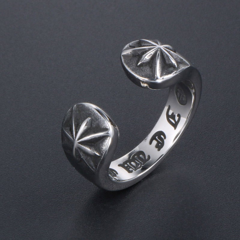 Retro Rice Pattern Open Ring Student Accessories