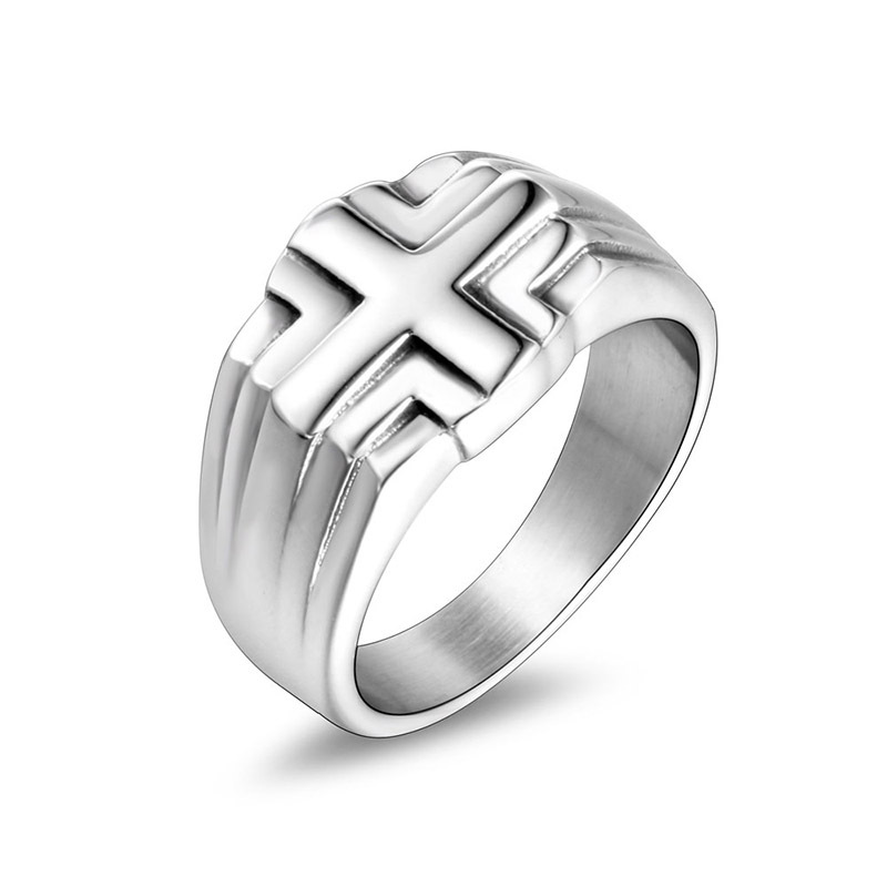 Men's Cross Titanium Steel Ring