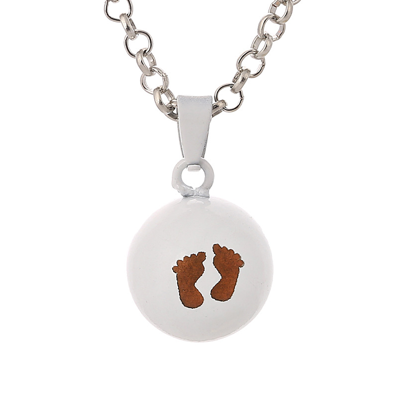Footprint Foot Piano Sound Bead Necklace