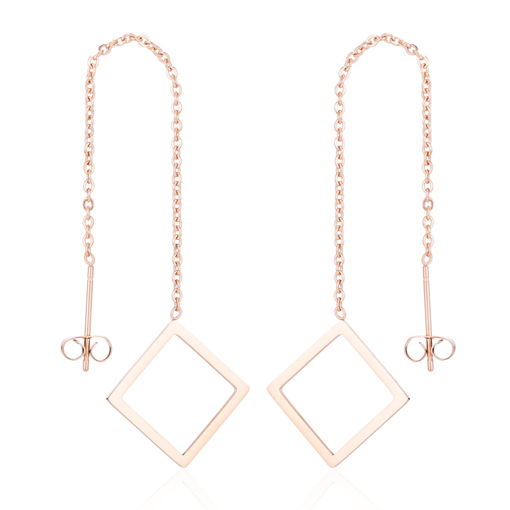 Fashion Geometric Pendant Vintage Metal Tassel Earrings