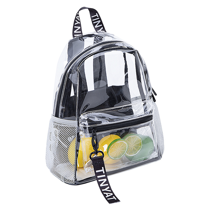 Title 2, Large Capacity Jelly Transparent Backpack Woman