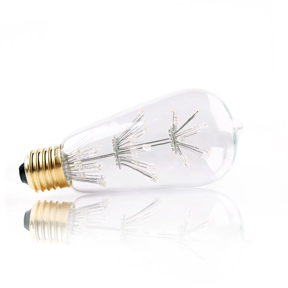 LED Light Bulb 3W Colorful Stars ST64 Retro Edison Decoration