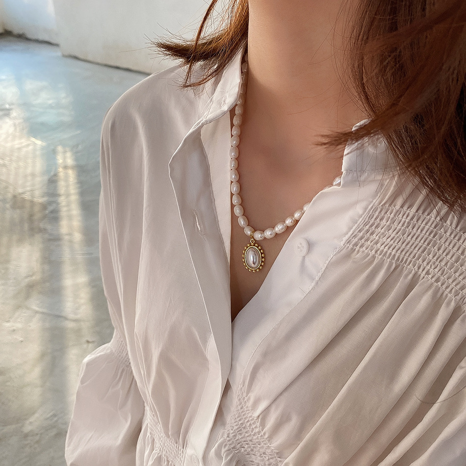 Ожерелье с подвеской из бисера и жемчуга из стерлингового серебра 925 пробы