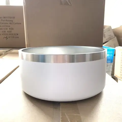 Stainless Steel Dog Bowl Upright Dog