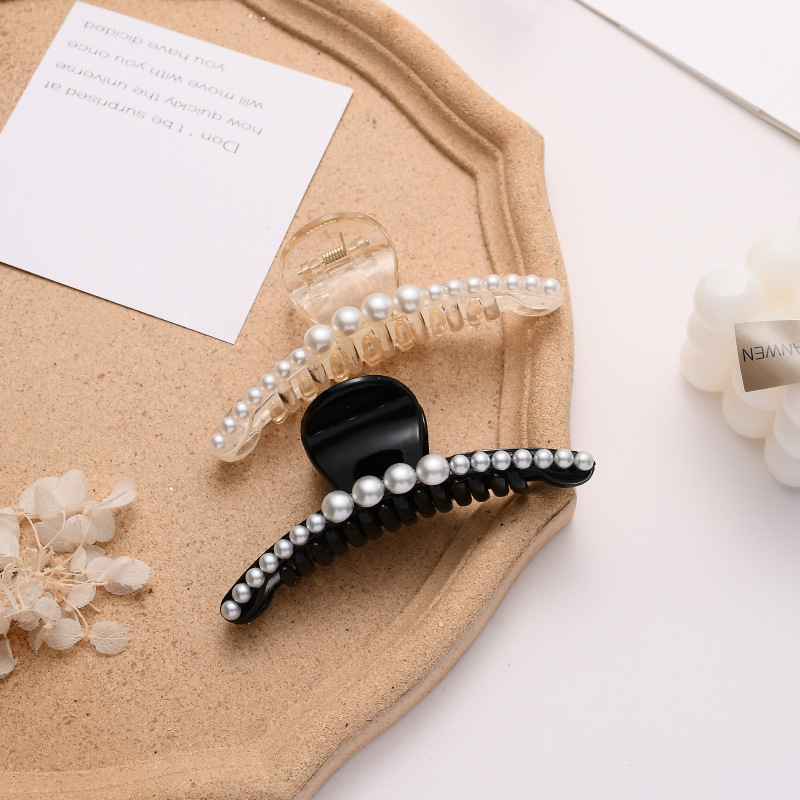 Title 3, Pearl Hairpin Side Clip Girl Back Head Grasping...