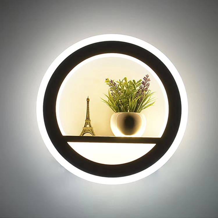 Black interior wall lamp with Eiffel tower and plant – personalized circular staircase design