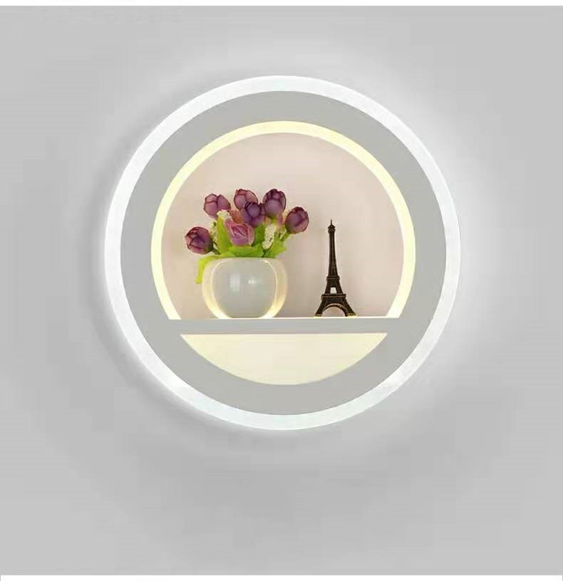 Eiffel wall lamp with flower – modern grey interior