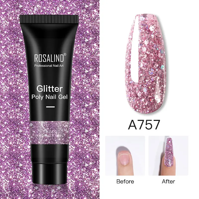 Glitter Poly Nail Gel Extension 15ml Polish