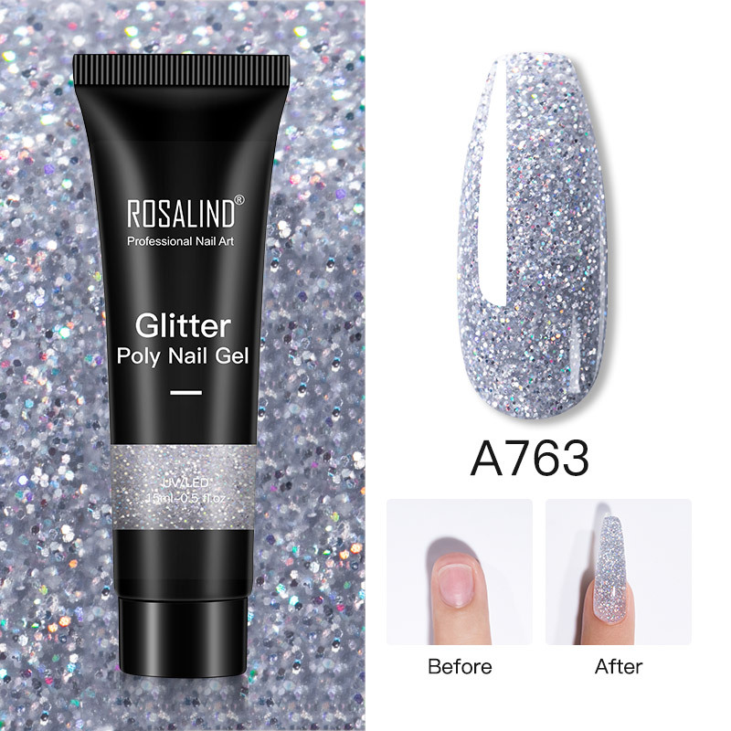 Glitter Poly Nail Gel Extension 15ml Gel Polish All For Manicure Poly Builder Gel Semi Permanent Soak Off Nail Art