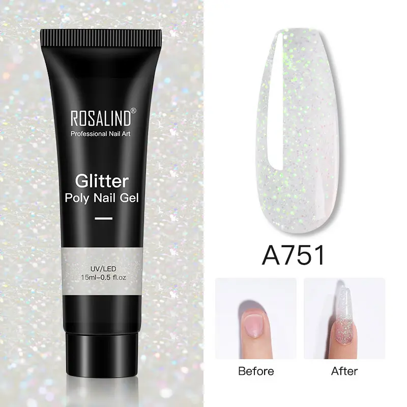 Glitter Poly Nail Gel Extension 15ml Polish