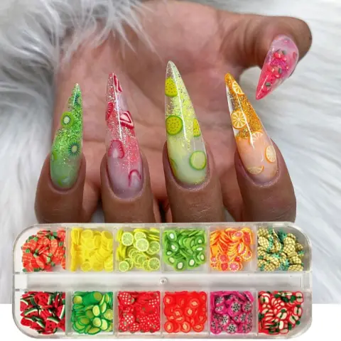 Manicure Ornament Handmade DIY Crystal Mud Clay Flower Fruit