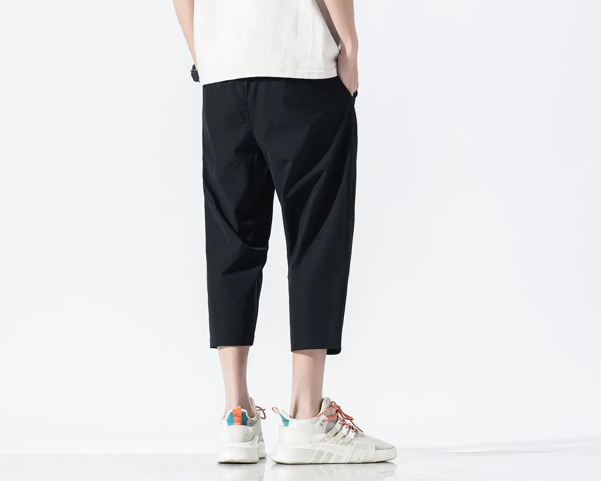 Youth Solid Color Cropped Casual Shorts