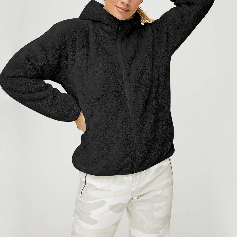 Casual Solid Color Long Sleeve Fleece Hoodie