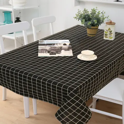 Rectangular Lattice Table Cover Coffee Restaurant Waterproof Tablecloth