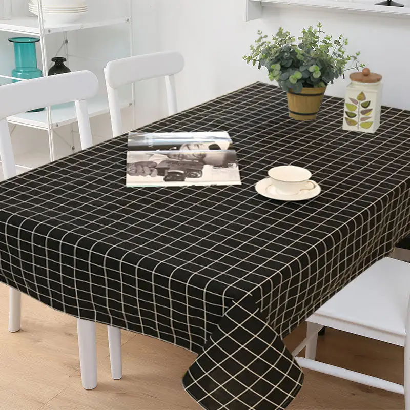 Rectangular Lattice Table Cover Coffee Restaurant Waterproof Tablecloth