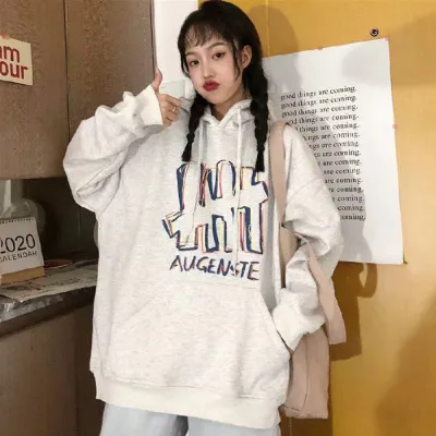 Lazy Style Hooded Jacket Korean Style Loose Style Top White - Shop at LoveMi
