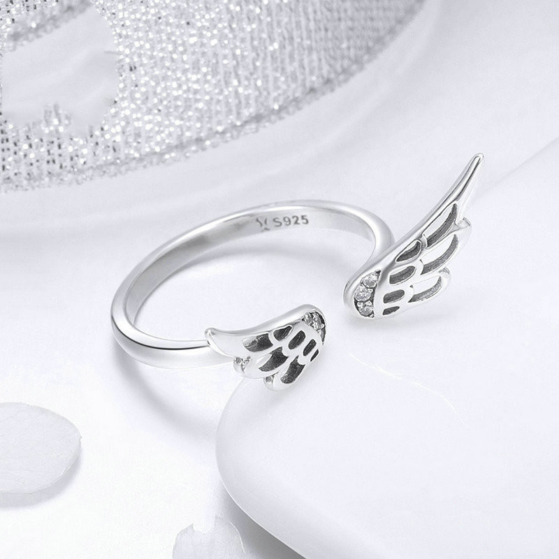 Wings Opening Sterling Silver Fairy Wings Ring European And American Fashion Jewelry