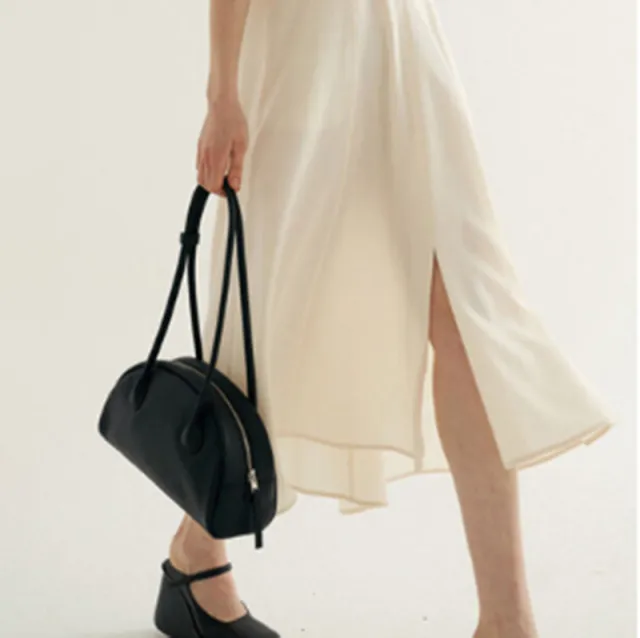 All match Semi circular Fashion Large capacity Shoulder Handbag Black - Shop at LoveMi