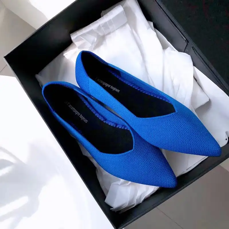 Women's Summer Flat Sole Shoes Pointed Toe Shallow Soft Woven Non-Slip Maternity Shoes