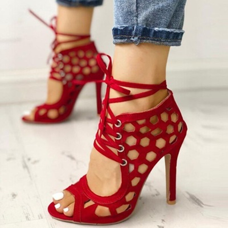 Cross Strap Hollow  Toe Sandals