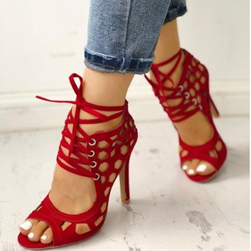 Cross Strap Hollow  Toe Sandals
