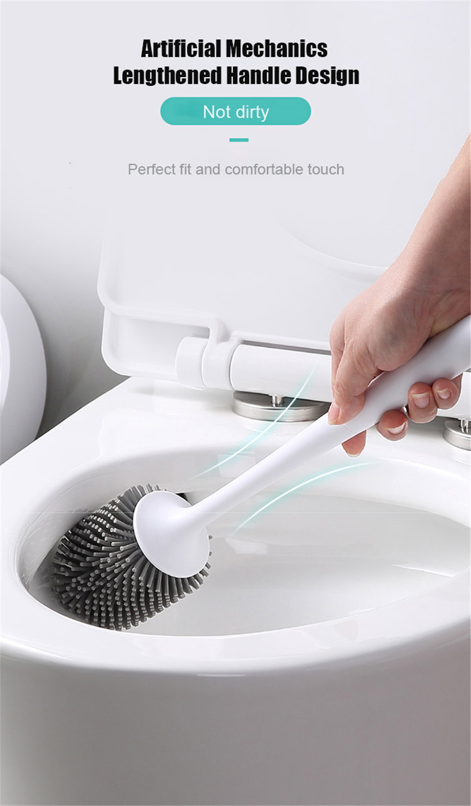 Title 2, Brosse de toilette avec support en silicone mur...