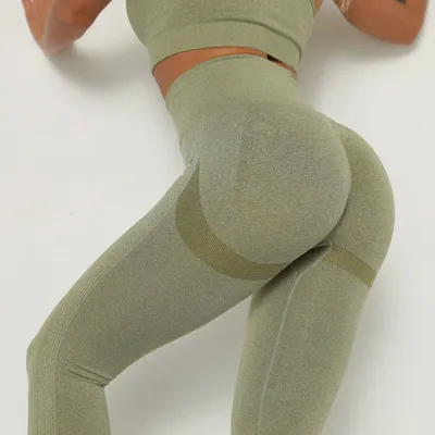 Yoga Pants Women's Seamless Knitted Hip Wicking Fitness Pants Army Green - Shop at LoveMi