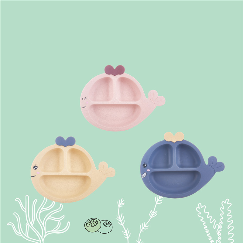 Cute Whale-shaped Tableware Creative Grid Plate