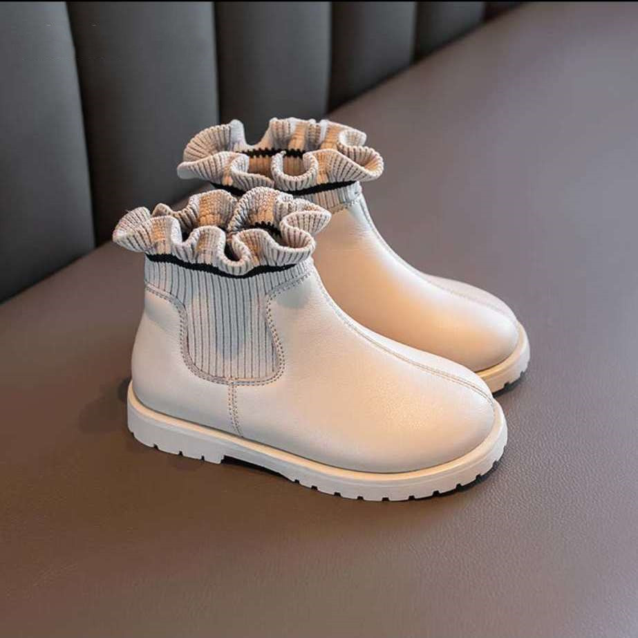 Girls Round Toe Short Fashion Martin Boots