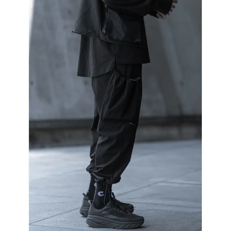 All-Match Casual Big Pocket Drawstring Tooling Trousers