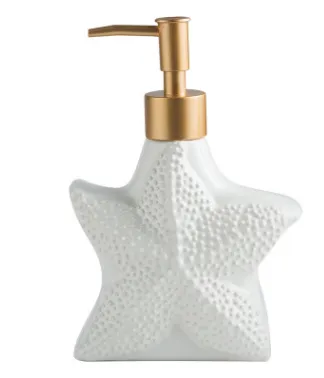 Starfish Shell Shape Ceramic Liquid Soap Dispenser Bathroom Sub bottling Shower Gel Bottle Hand Sanitizer Container - Shop at LoveMi