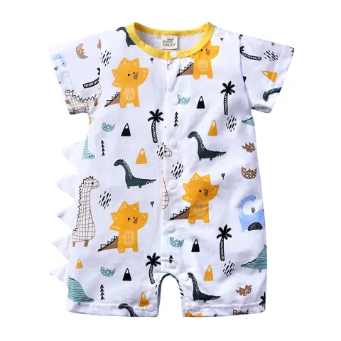 Baby Clothes One-piece Cartoon Dinosaur Short-sleeved Romper
