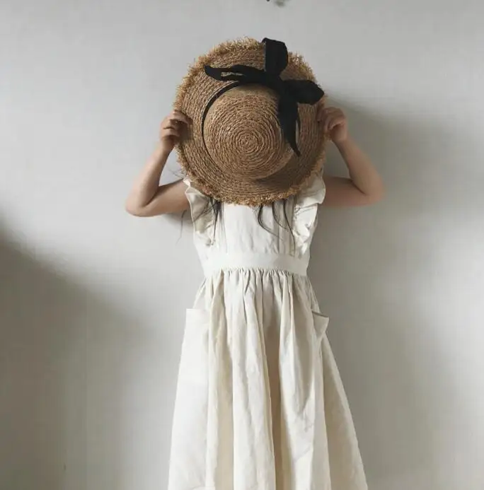 Casual Baby Kids Girl Pure Color Princess Dresses