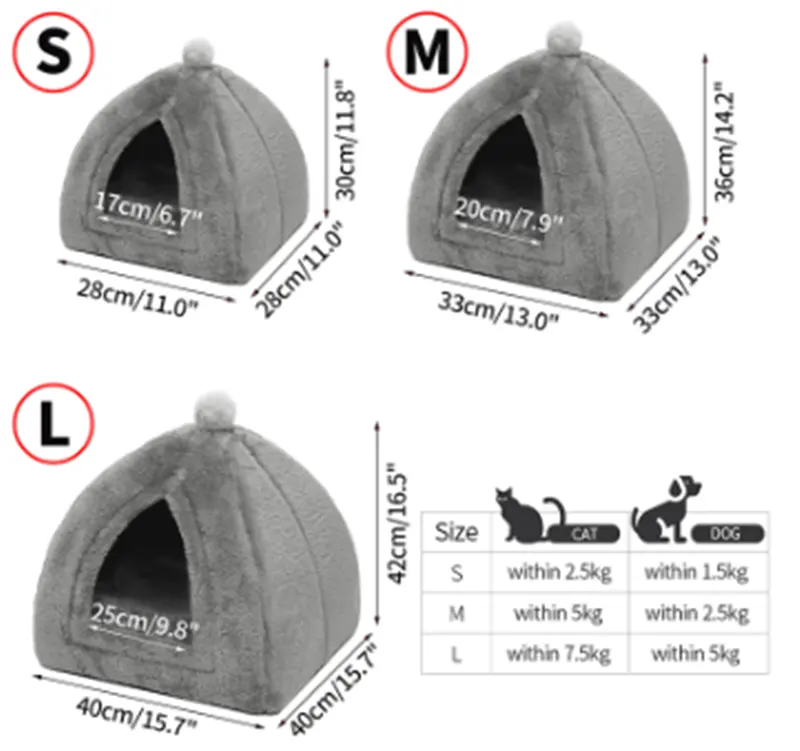 Warm Cat House Closed Folding Pet