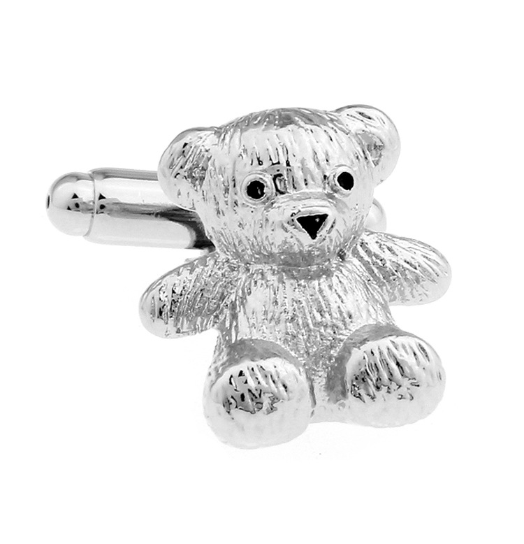 Silver-Tone Bear Cufflinks, picture 2 of 3