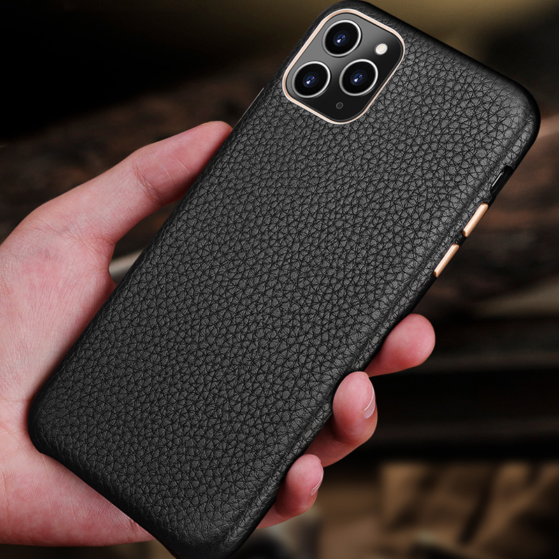 Top Layer Cowhide Three-Pack Side Anti-Fall Mobile Phone Case - Image 4