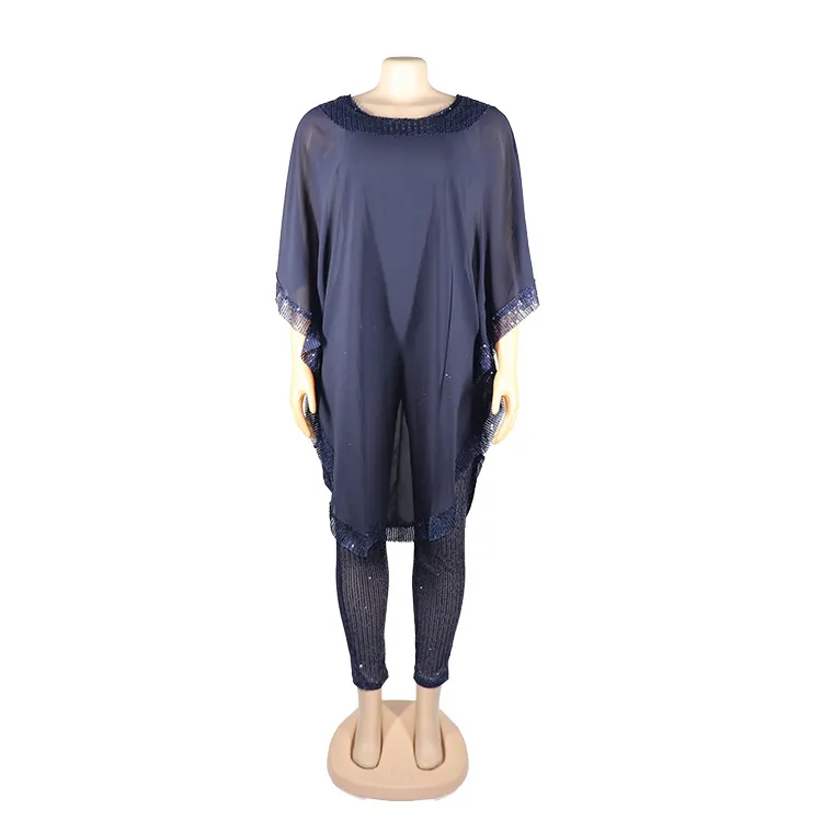 European, American And African Women's Suits Plus Size - Navy