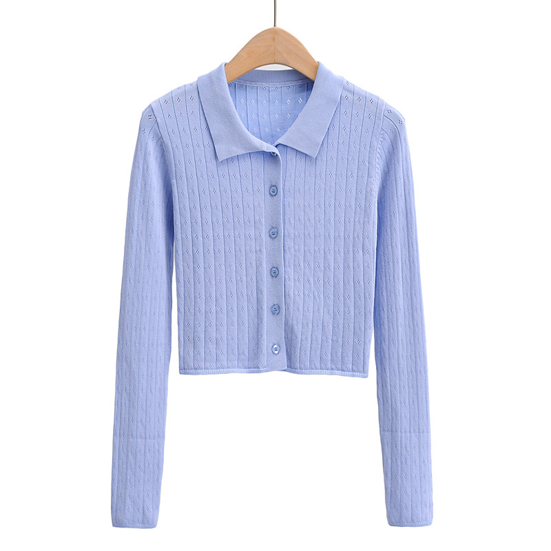 Women's Hollow Thin High Waist Knitted Cardigan