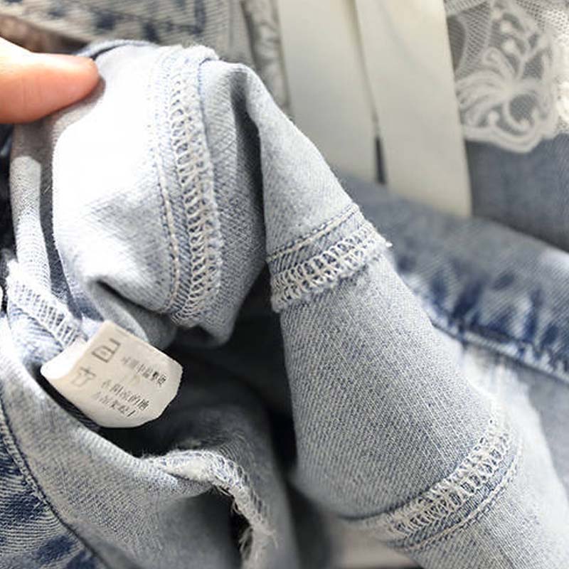 Fashion Girls Loose Western Style Lace Denim Jacket