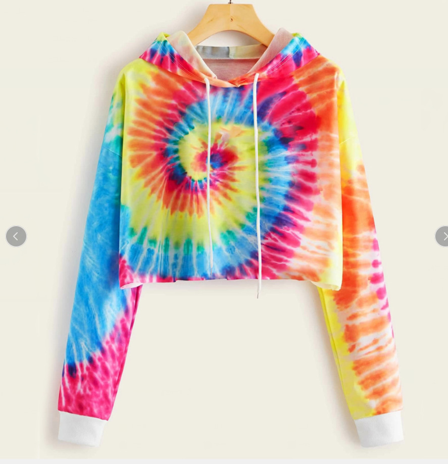 Title 4, Hooded Casual Long-Sleeved Tie-Dye Printed Thin...