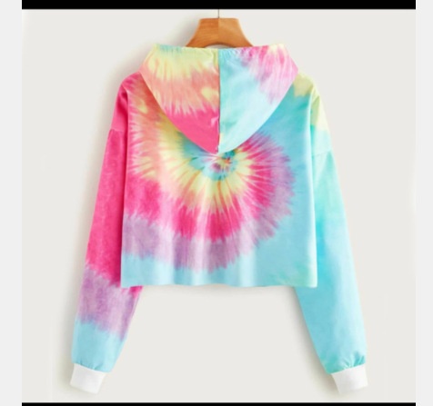 Title 2, Hooded Casual Long-Sleeved Tie-Dye Printed Thin...