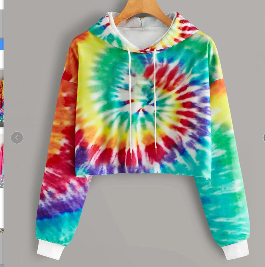 Title 6, Hooded Casual Long-Sleeved Tie-Dye Printed Thin...