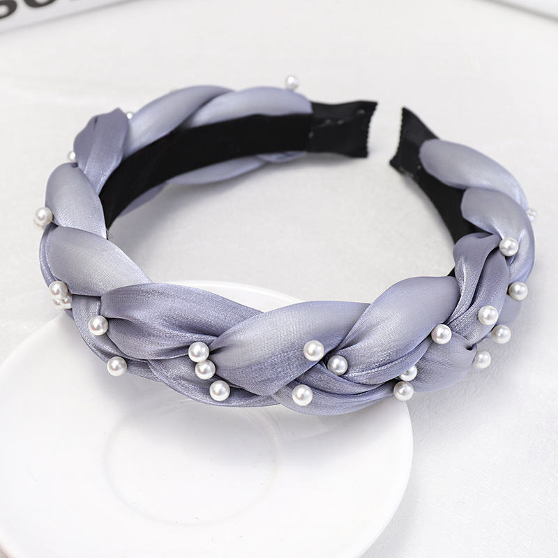 Title 6, Hand-Nailed Pearl Headband Twist Braid