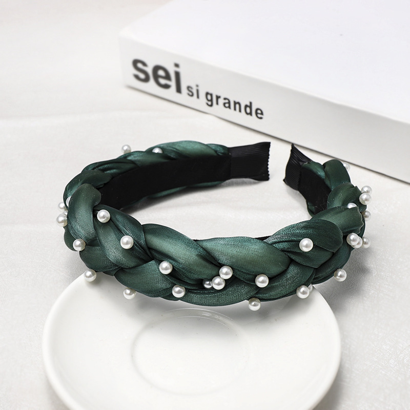 Hand-Nailed Pearl Headband Twist Braid
