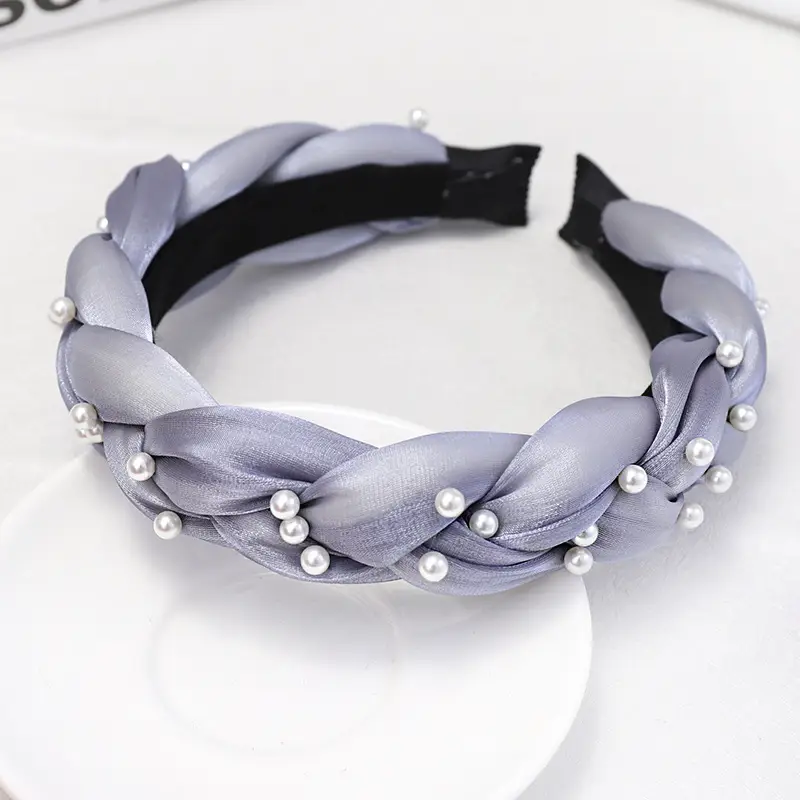 Hand-Nailed Pearl Headband Twist Braid