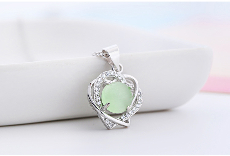 Japanese and Korean Fashion Hibiscus Stone Gem Pendant Valentine's Day