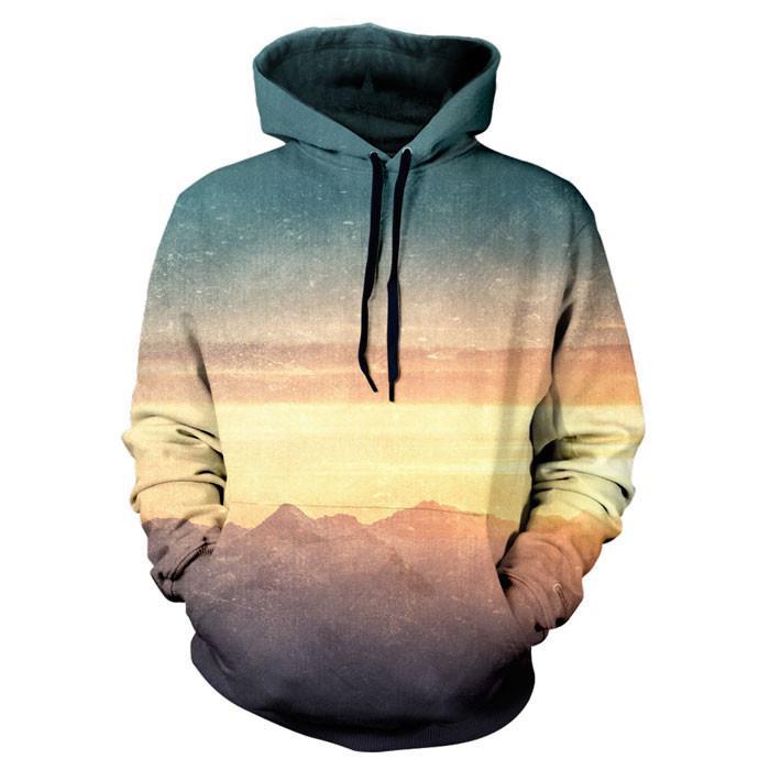 3D Digital Printing Ocean Wave Art Landscape Hoodie